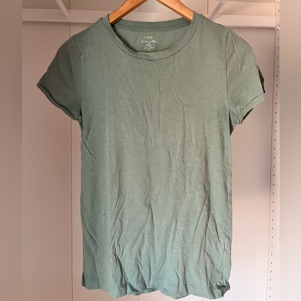 J. Crew Sage Green Cotton Tee